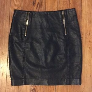 Topshop Faux Leather Mini Skirt